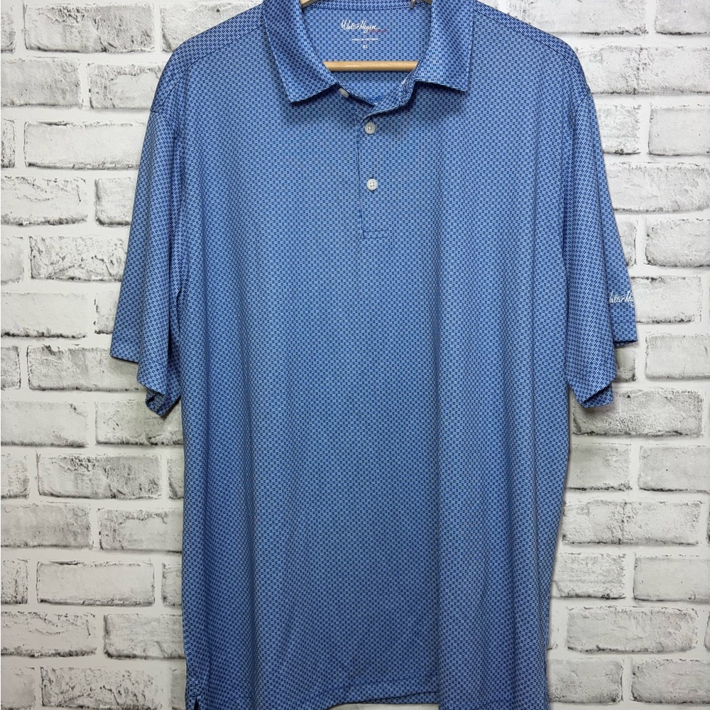Walter Hagen Light Blue Micro-Pattern Golf Polo